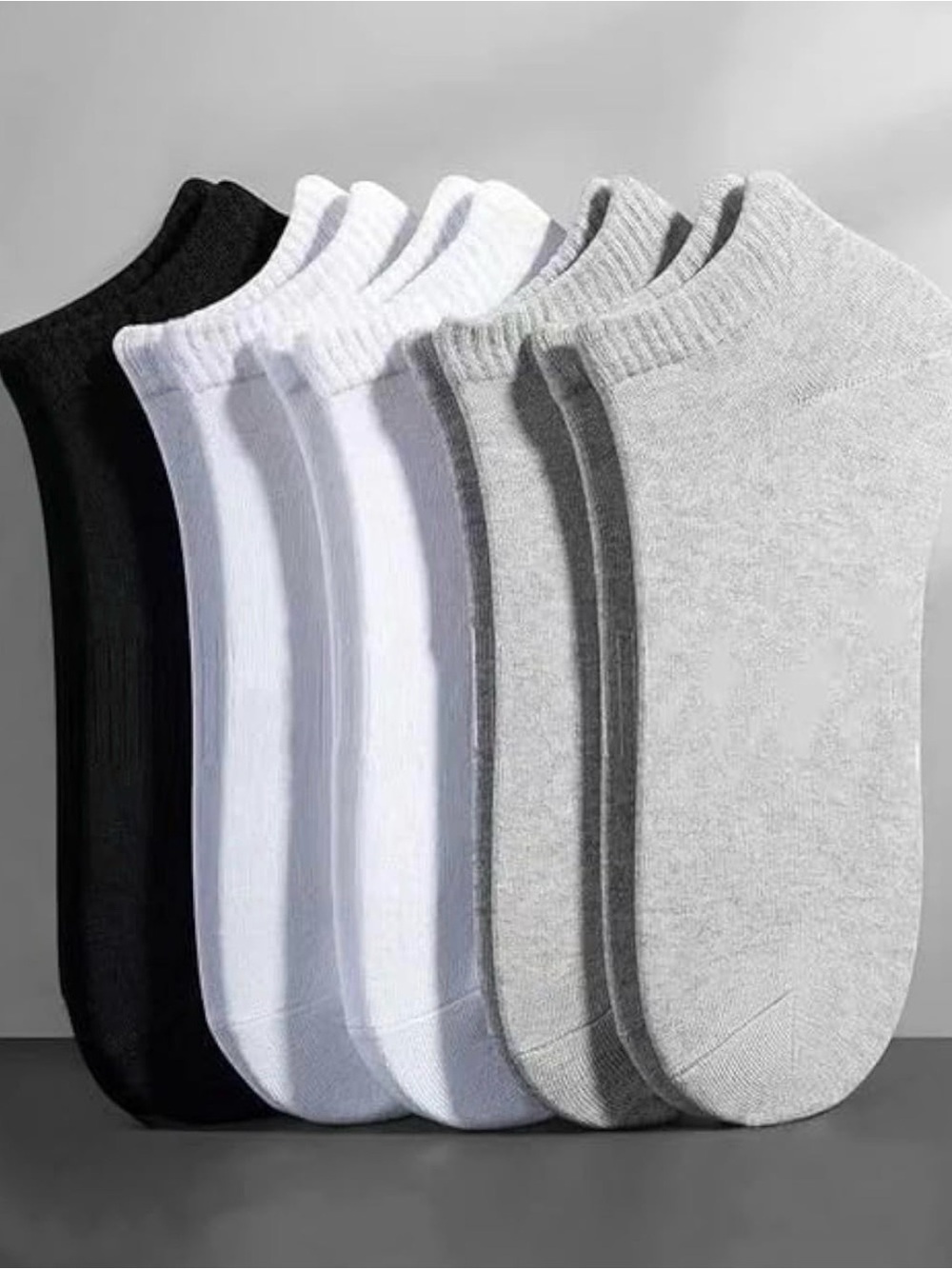 Women's No-Show Sock Set - Black, White & Gray